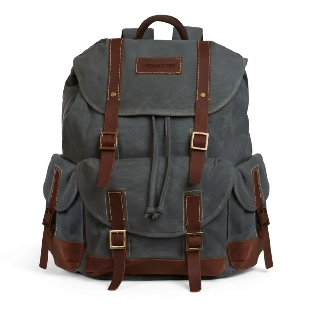 Uncharted 1 2 Drake Canvas Backpack Bag Figure Fits Laptop Sony Naughty Dog NEW